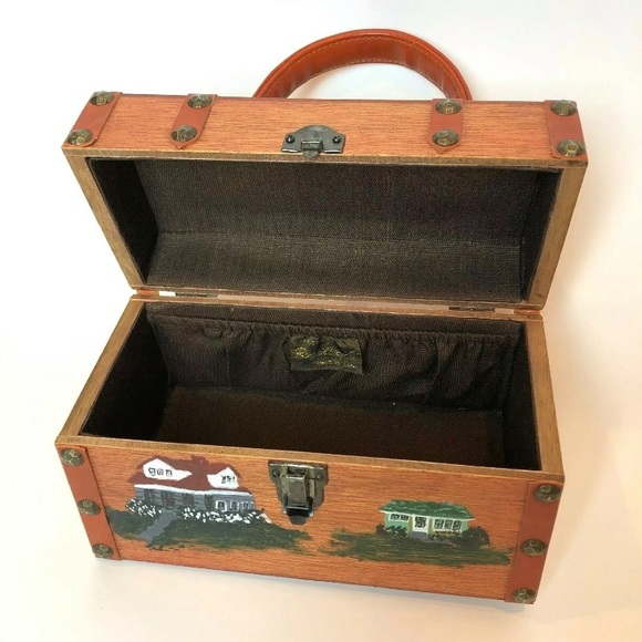 Vintage Roger Van S Hand Painted Wooden Handbag - Picture 6 of 8